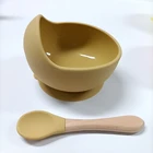 Baby Babe Dishware Baby Silicone Bowl And Spoons Kits For 6 Month Babe Feeder Bowl Sets Food Grade BPA Free