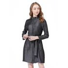 Coat Fashion Casual Style Washable Women's Clothing Zip Up Stand Collar Long Coat