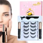 Eyelash Pair GenieLash Waterproof Vegan Faux Mink 3D Magnetic Eyelash 5 Pair With Magnetic Eyeliner