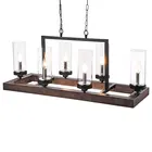 Light Amazon 6 - Light Chandelier With Wood Accents 950*424*370mm