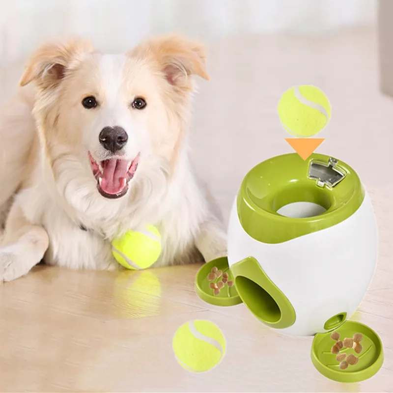 Custom 2in 1 Automatic Throw Ball Launcher Pet Treat Dispenser Dog Toys