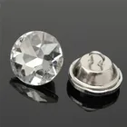Button Clear Custom Color Crystal Upholstery Button Rhinestone Button With Iron Loop For Furniture