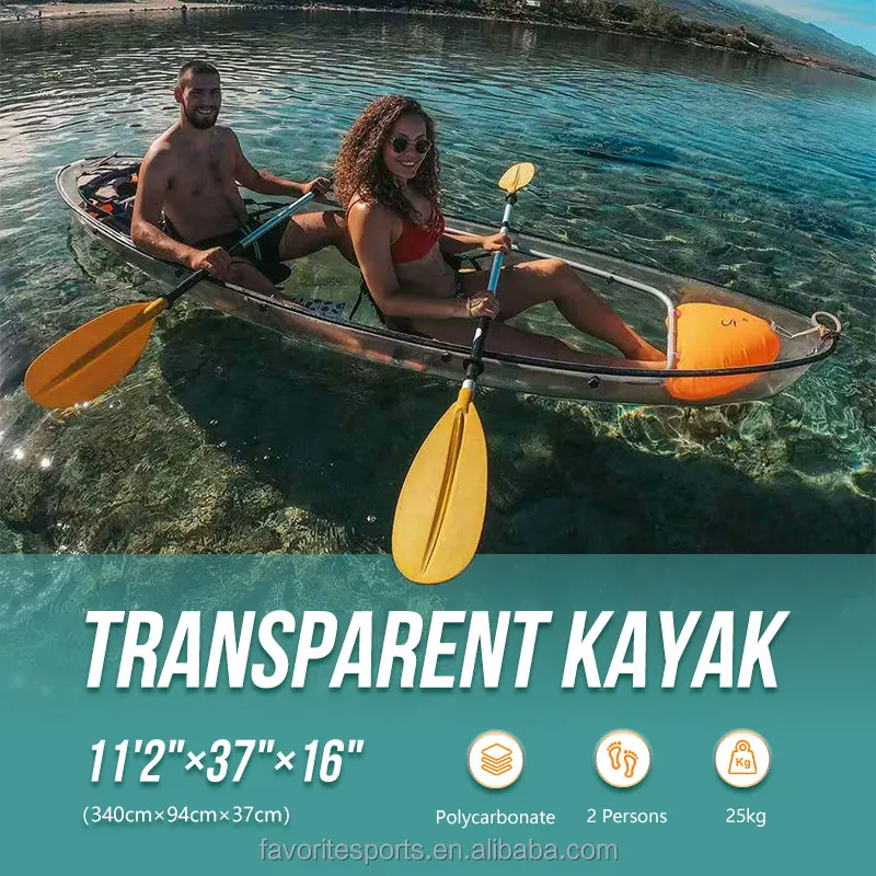 Favorite 2024 New Design 2 Person Pc Crystal Transparent Canoe Kayak