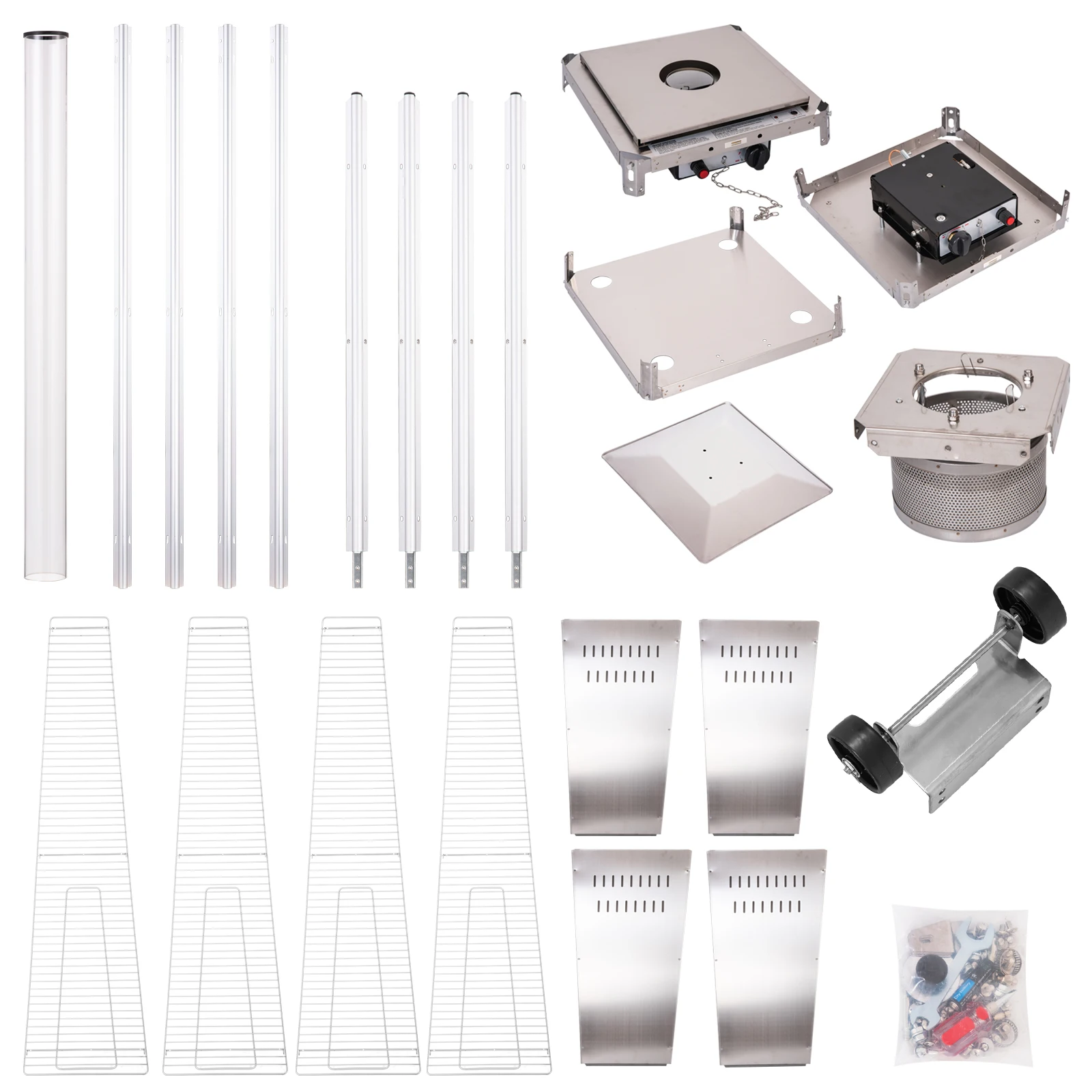 product modern stainless steel iron gas outdoor heater portable mobile thick protective net wheel attached for patio courtyard use-20