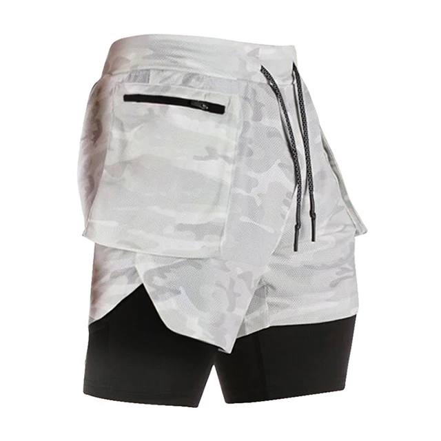 black camo athletic shorts