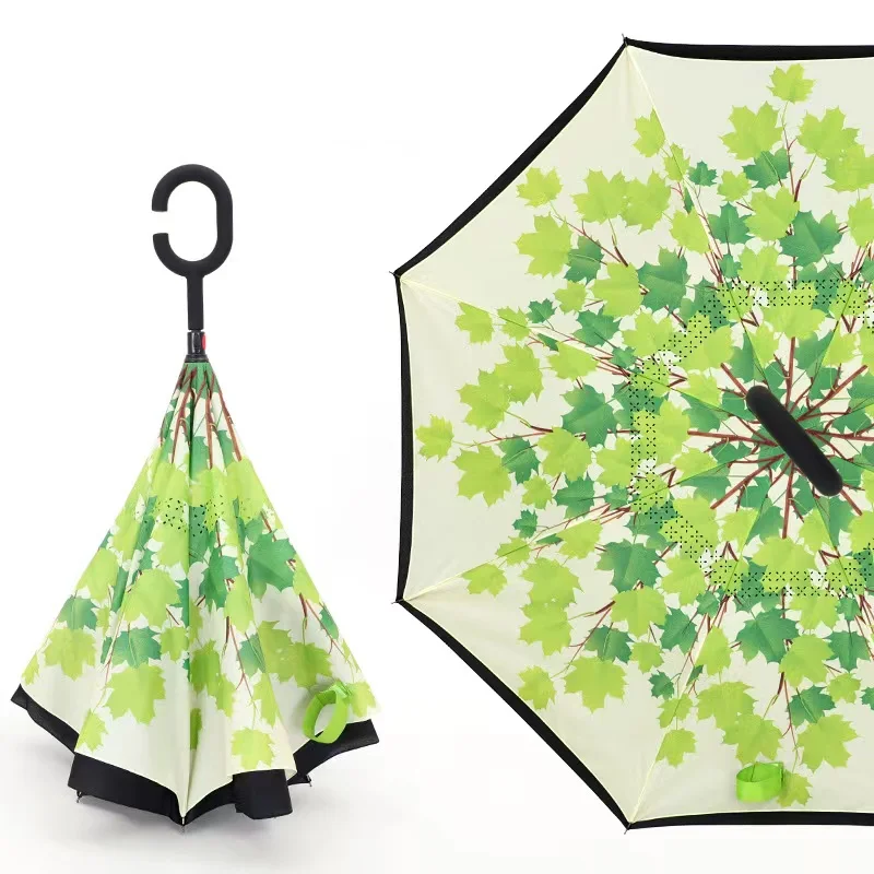 Inside Out Umbrella Manually Open Umbrellas with Long Handle