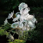 Murano Glass Plate Sculpture White 20 Inches Floor Standing Sculpture Outdoor Garden Pool Villa Yard Decorations