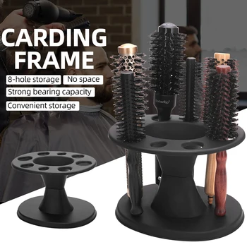 Barber Hair Brush Holder Organizer Round Comb Display Rack Black Salon Tool Stand Holder