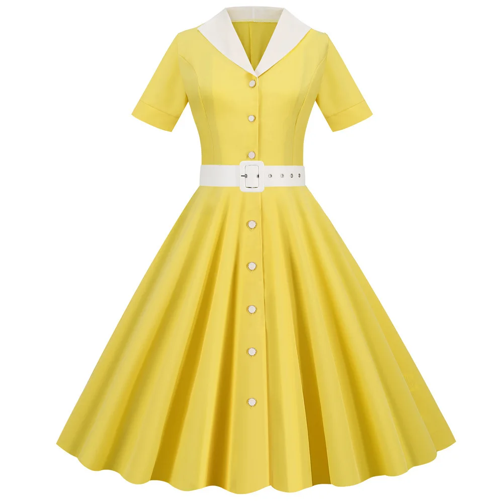Summer Dress Women Elegant Vintage 