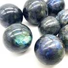 Natural Natural Rainbow Quartz Flash Rocks Crystal Sphere Polishing Reiki Healing Labradorite Ball