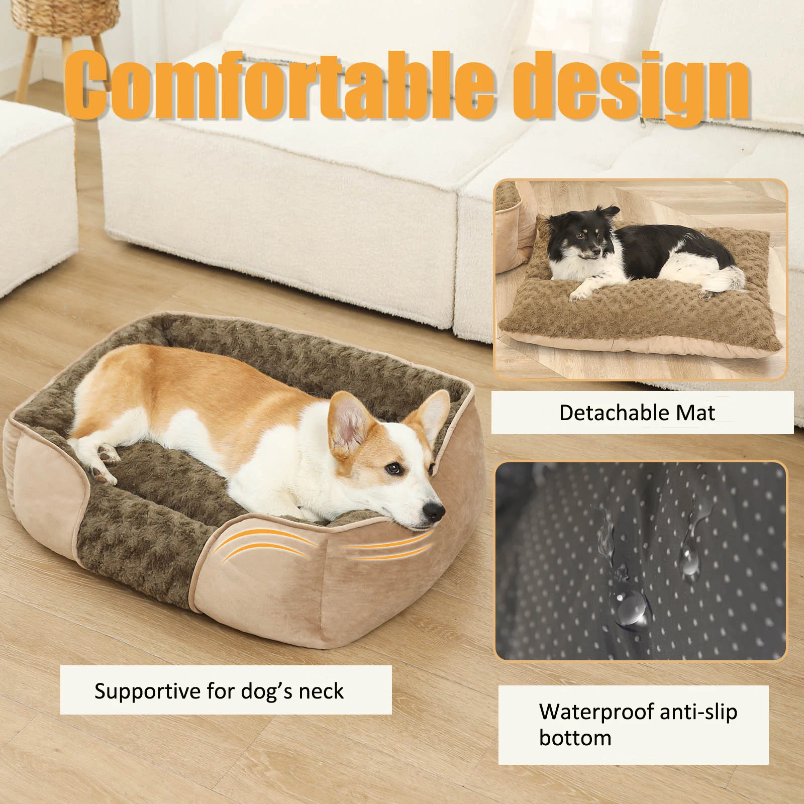 product hot selling wholesale rose plush suede fleece anti slip bottom pet sleeping bed with removable washable cover for small dog cat-51