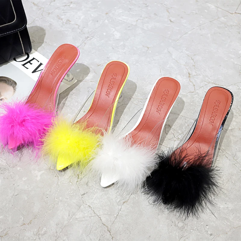 Wholesale Furry With Heels Slippers For 