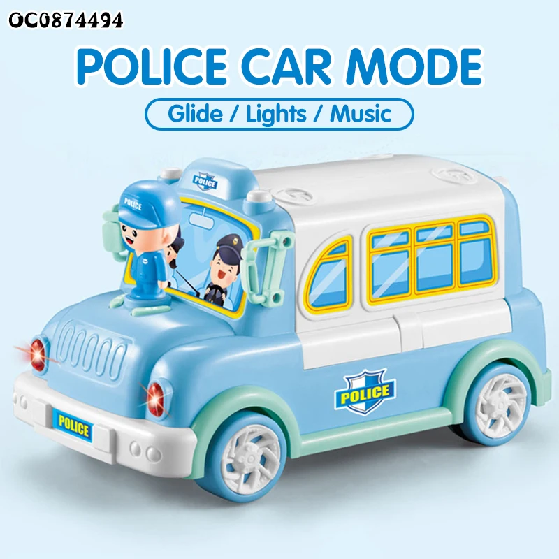 Plastic police weapon toy set police car role play toys for children with dolls