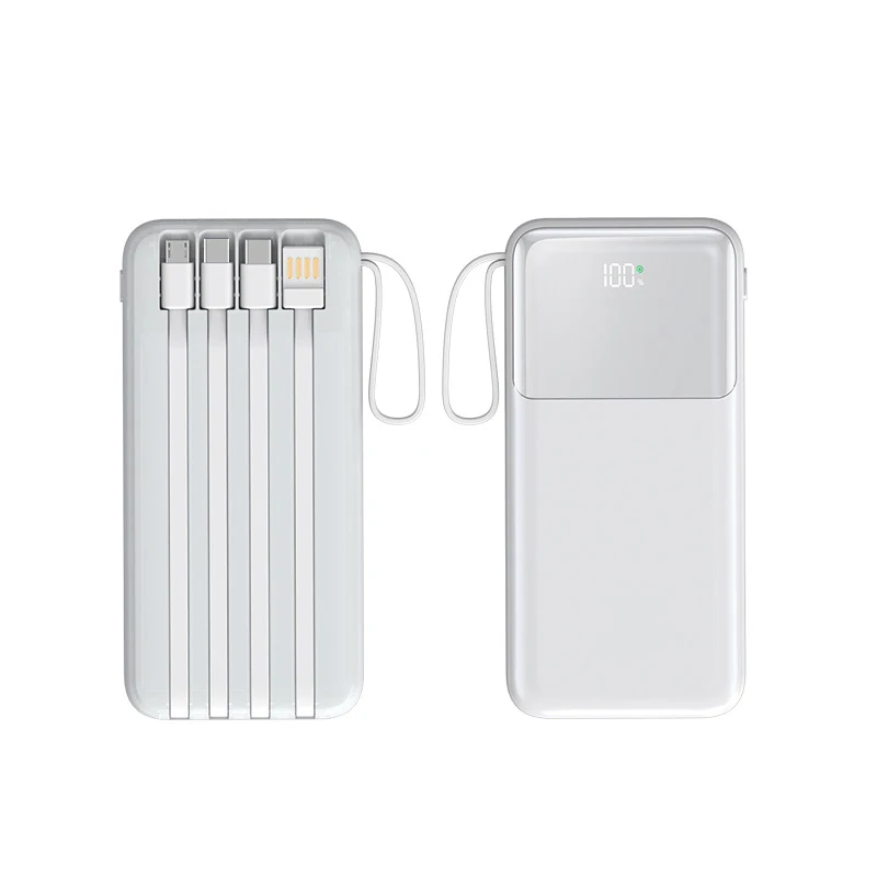 20000mAh Built-in Cable Power Bank, Multi-port USB-C Power Bank with Lanyard LED Digital Display 22.5W Fast Charging PB213