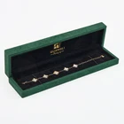 Proposal Ring Necklace Holder Luxury Gift Green Velvet Fabric For Jewelry Box
