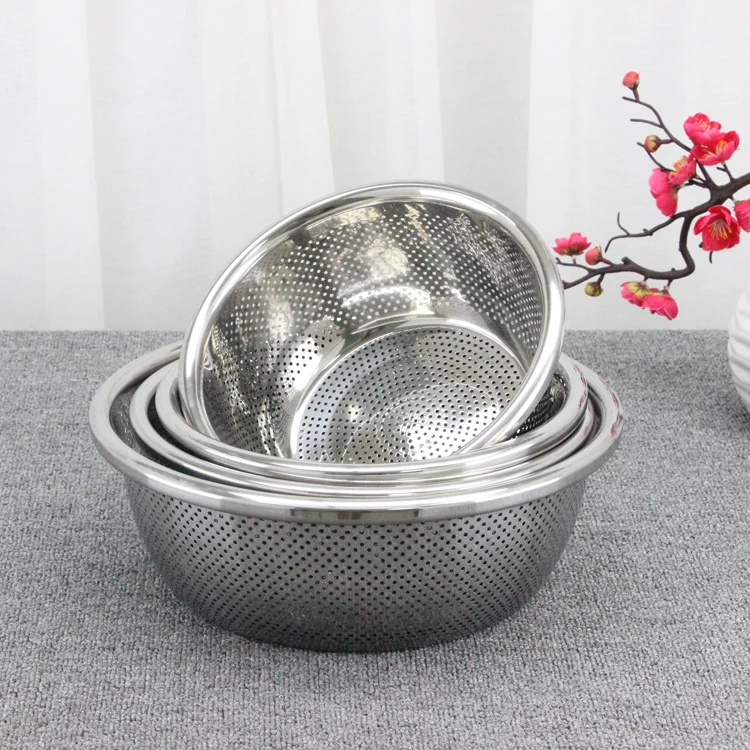 Hot Sale Stainless Steel Kitchen Metal Sink Strainer Basket Rice/Fruit Sieve Colander_11