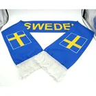 Scarf Knitting Scarf EK 2020 Sweden Knitted Polyester Scarf Swedish Football Fans Knitting Polyester Scarf