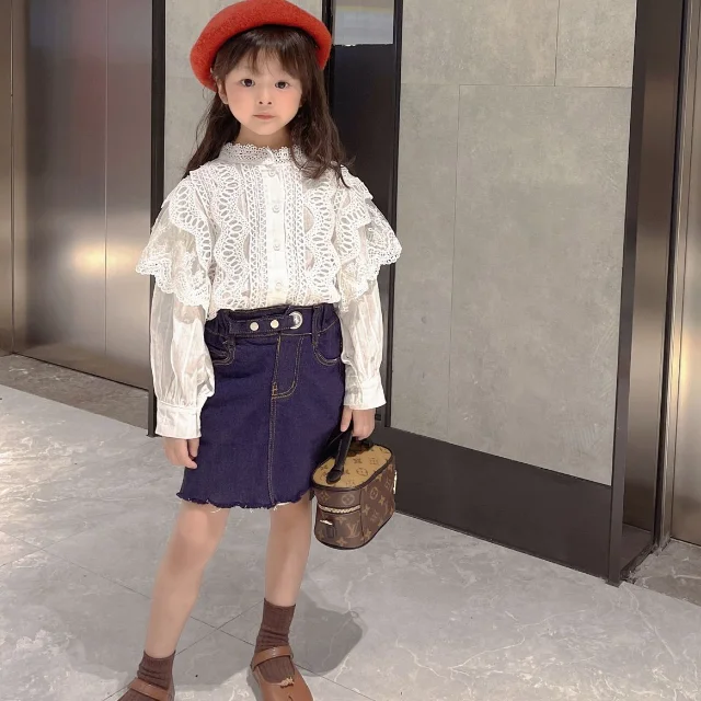 denim wrap skirt shopping