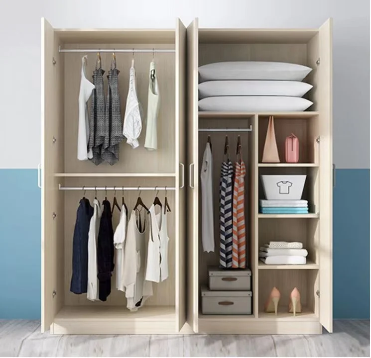 Simple household flat door wardrobe economic bedroom rental room cabinet wooden cloakroom dormitory assembly wardrobe