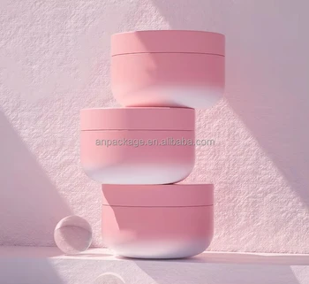 environmental friendly pp cosmetic jar 200g body butter frosted jar cosmetics packaging containers pink jars with lids