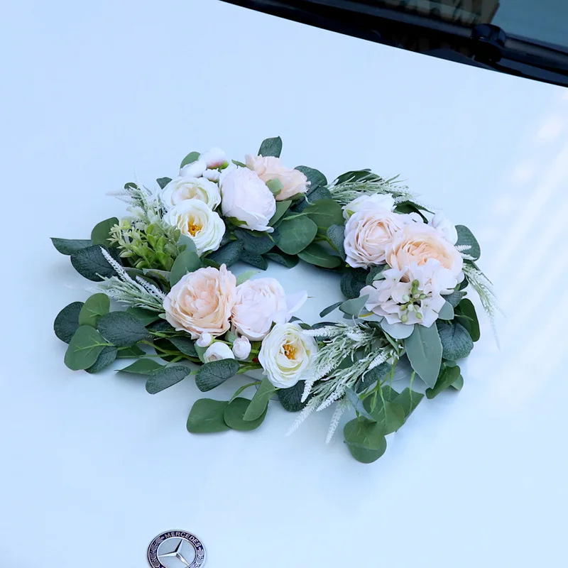 White Rose Artificial Flower for Wedding Car Decoration Bridal Car