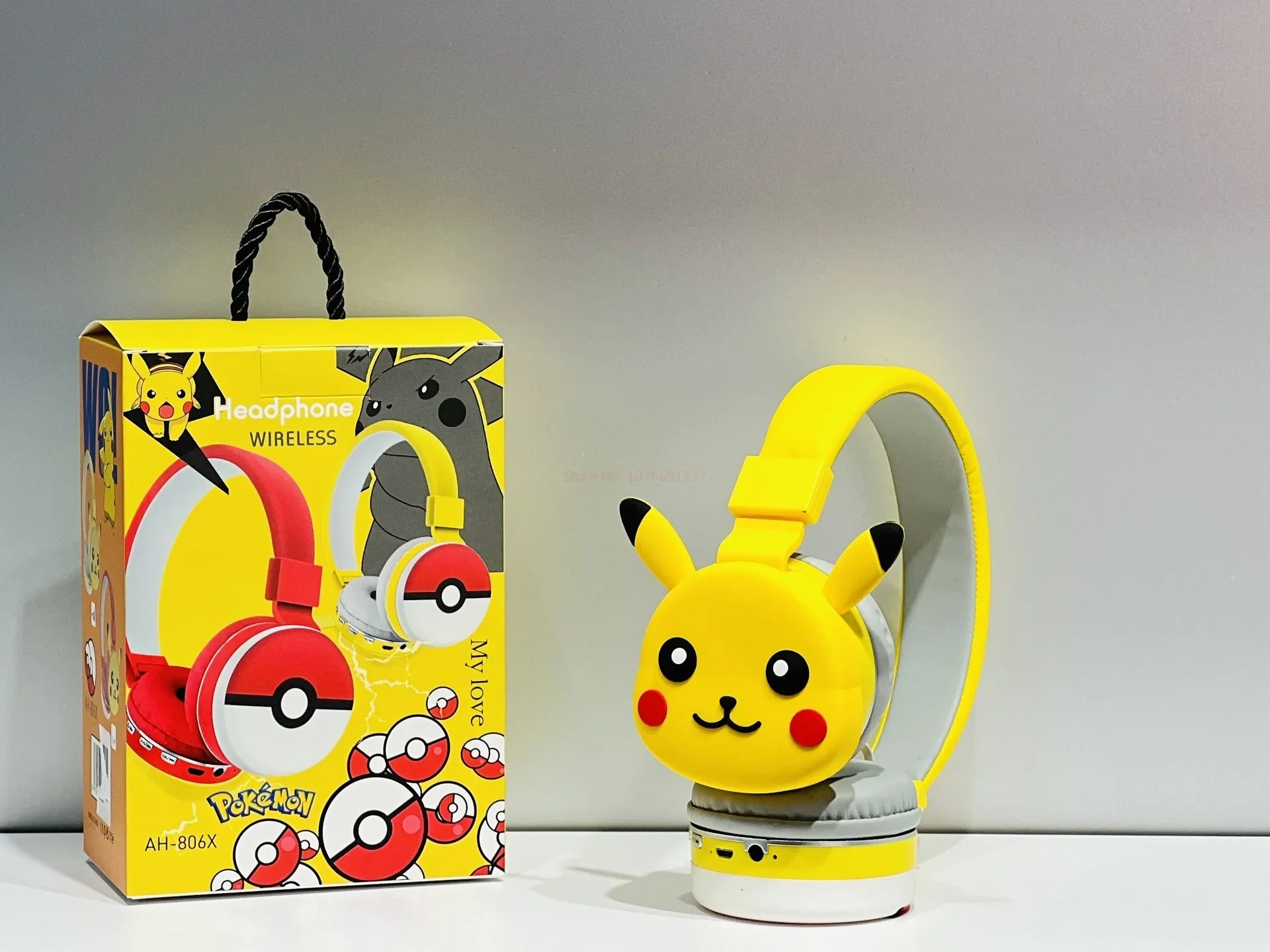 Pokemon Pikachu Bluetooth Headphone Wireless Headsets Anime Cartoon
