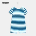 Onesie DIDIBUBU Baby Boy Romper Set Toddler Boy Crew Neck Blue Striped Onesie Plain Baby Romper
