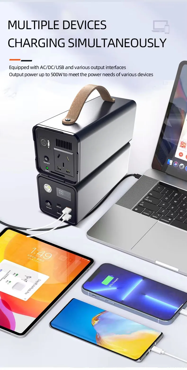 Sharmeal Wholesale 200W Portable Power Station with AC Solar Car Charger for Outdoor Activities