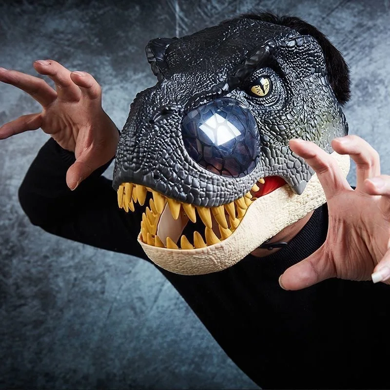 LED Lighted Eyes T-Rex Party Mask with Sounds Dinosaur Mask for Halloween Party Cosplay Costume Funny Masks for Parties