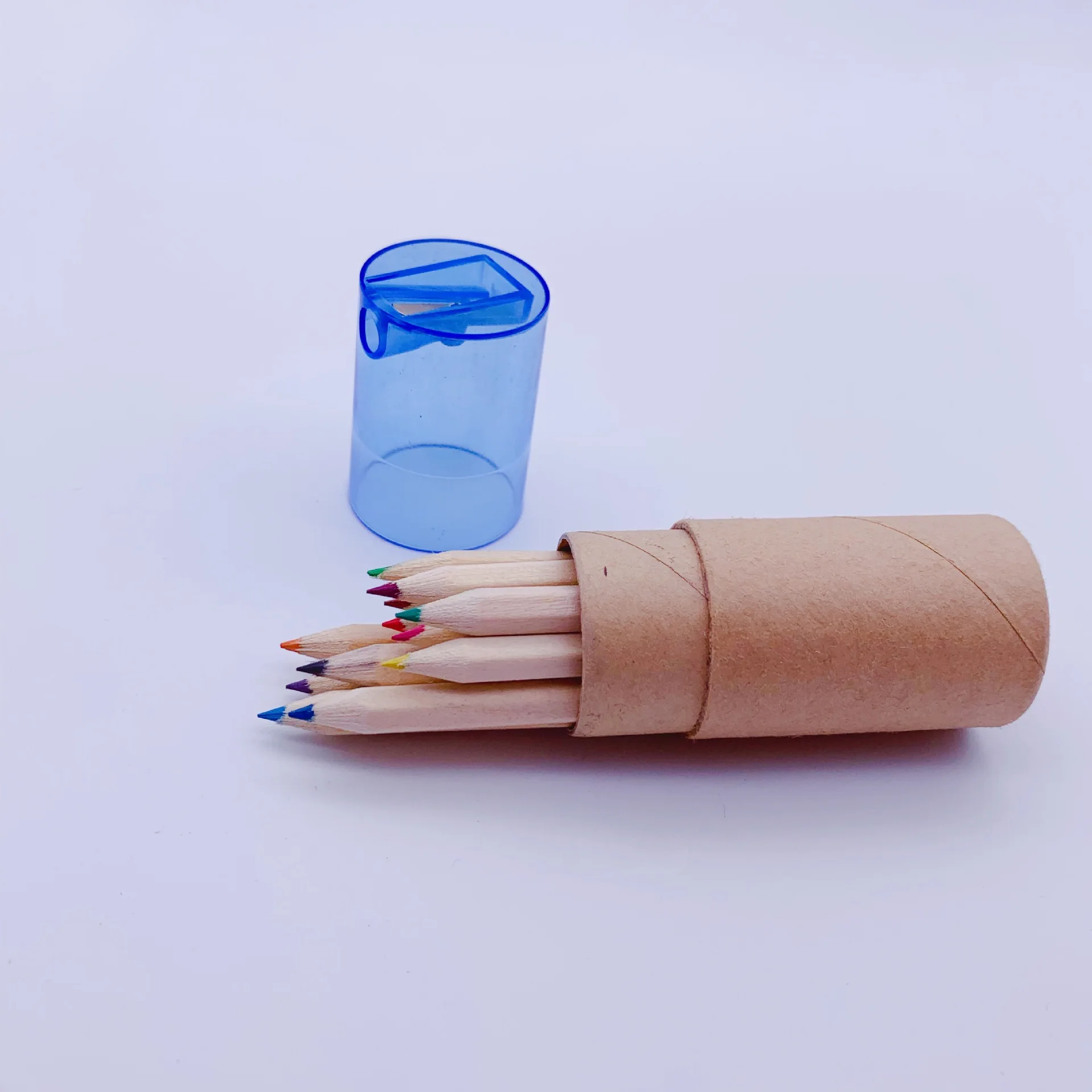 Promo 12 pieces color pencil set with sharpener in case 12 colors pencil