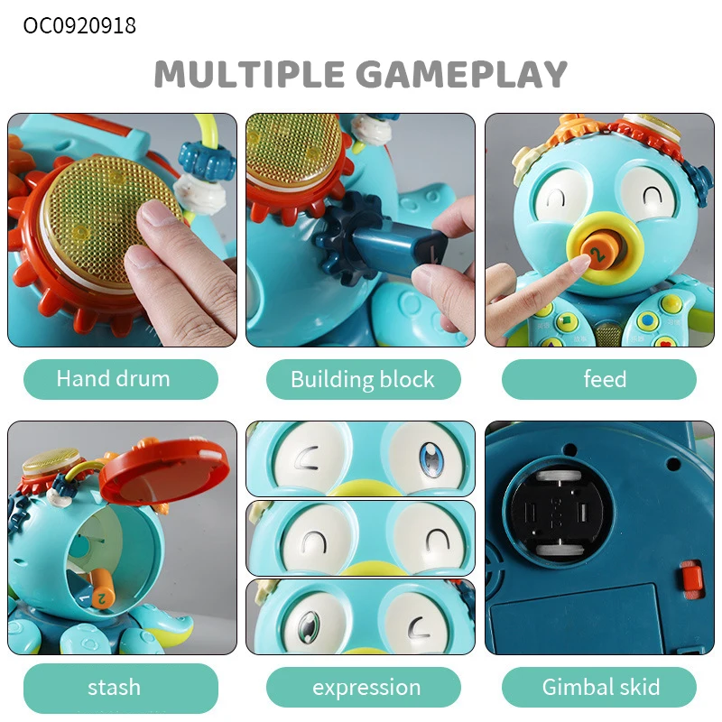 Hand eye coordination musical octopus toy montessori for babies and kids battery operated toy