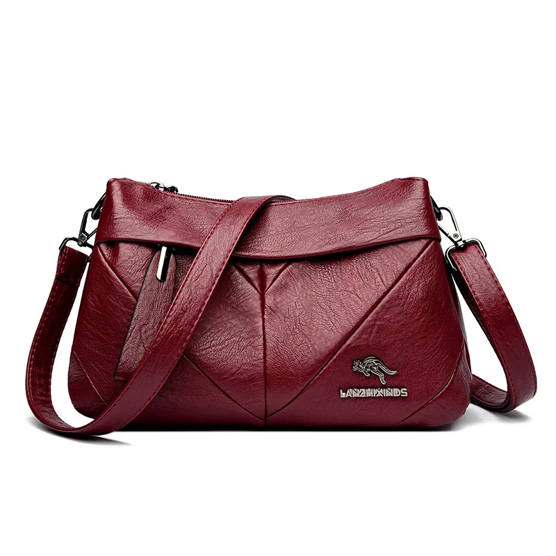 Messenger Bag Women'S Fashion Women'S Bag Soft Leather New Large-Capacity Lightweight Women'S Shoulder Bag