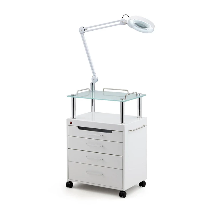 Cosmetic Cart Beauty Trolley Medical Cart Beauty Bed light With LED Cold Light UV Ozone Disinfection Cabinet Tattoo Lamp