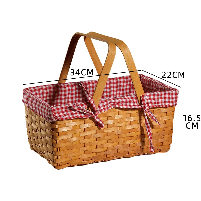 Custom Wicker Foldable Woven gift basket in bulk wicker Picnic Tableware Storage basket