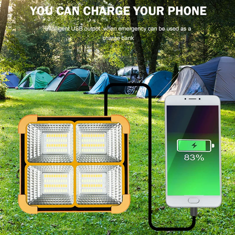 outdoor camping rechargeable Led Portable floodlight solar rechargeable Emergency solar camping light