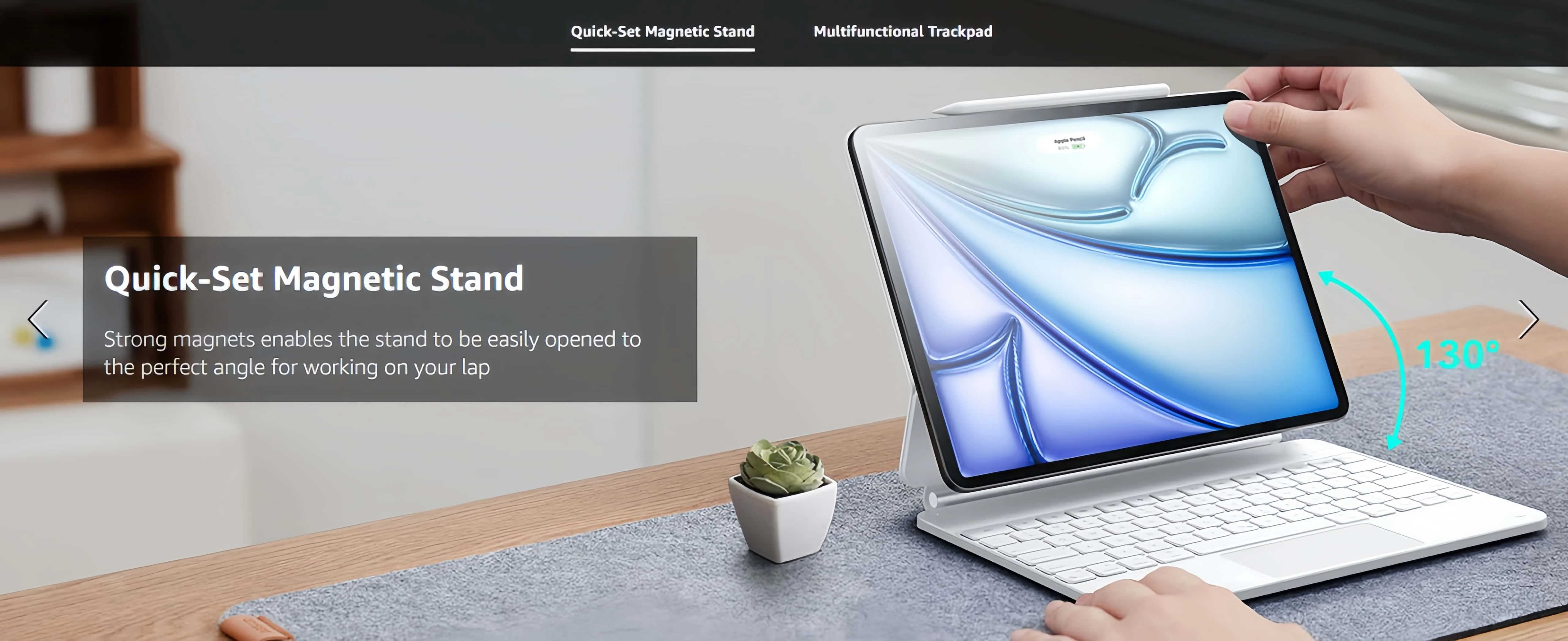 2024 pro 129 6th 3rd magic keyboard cantilever stand precision multi touch trackpad-9