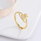 Ring ZOLA Jewelry Anillos De Plata Promise 18K Plated Ring Flower Sun Flower Ring Adjustable