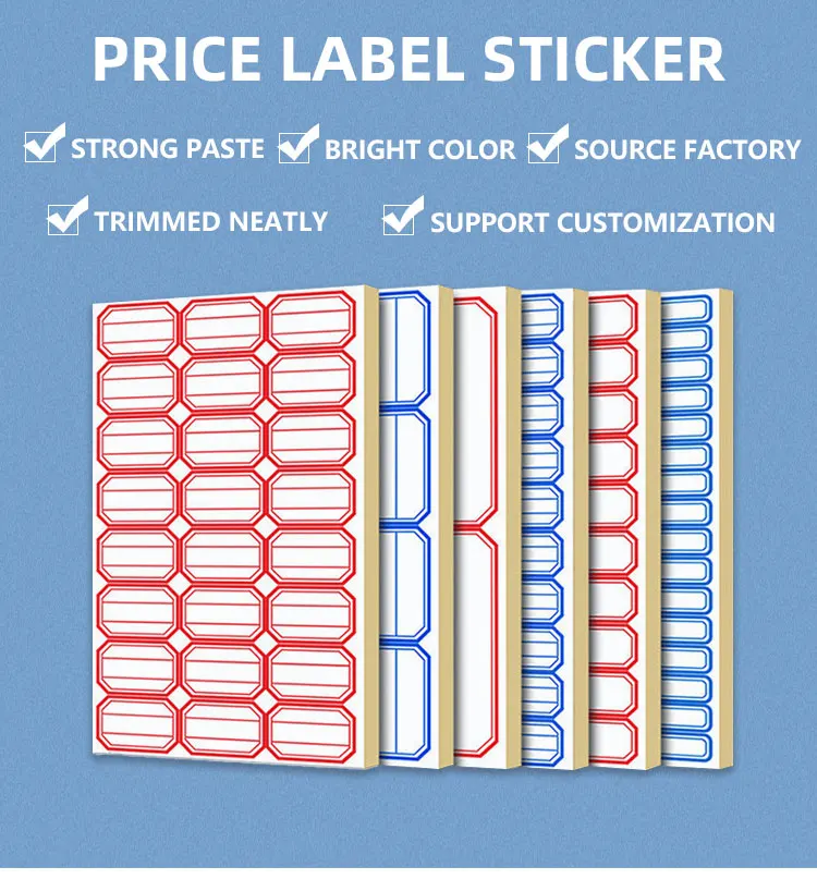 59*84mm 4pcs/sheet Colorful Price Tag Sticker Self-adhesive Refrigerator Sticky Notes Dialog Marker Warm Tip Note Classification manufacture