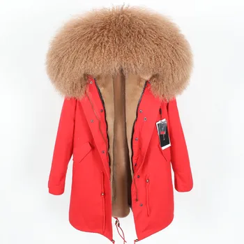 Hot Sale New Winter Fashion Sheepskin Plus Size Ladies Natural Fur Coat Casual Women Real Fur Parka