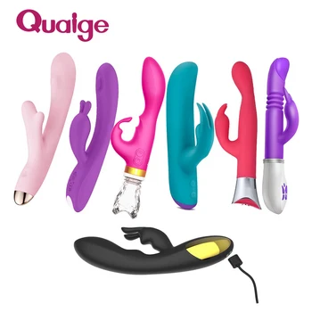 magnetic charging women sex toys dildo female sex vibrator double rabbit vibrator for women dual motors black sex toys