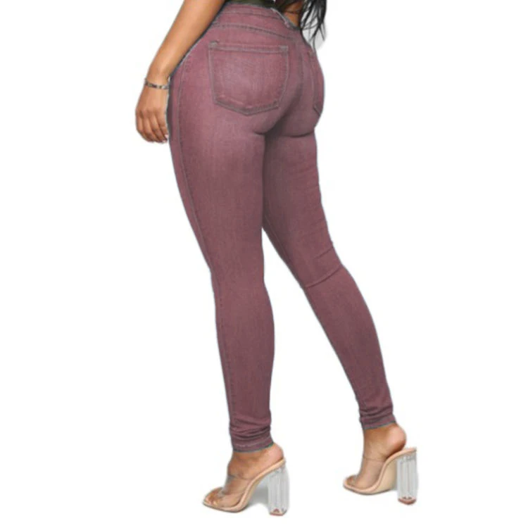 New Arrival Casual Hip Lift Slim Street Style Small Foot Women Jeans Pencil High Waist Skinny Stretch Women Jeans details