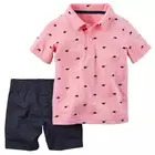 Baby Set Summer Wholesale Children Boutique Kids Clothes Short Sleeve Baby T Shirt Boys Clothing Set COTTON