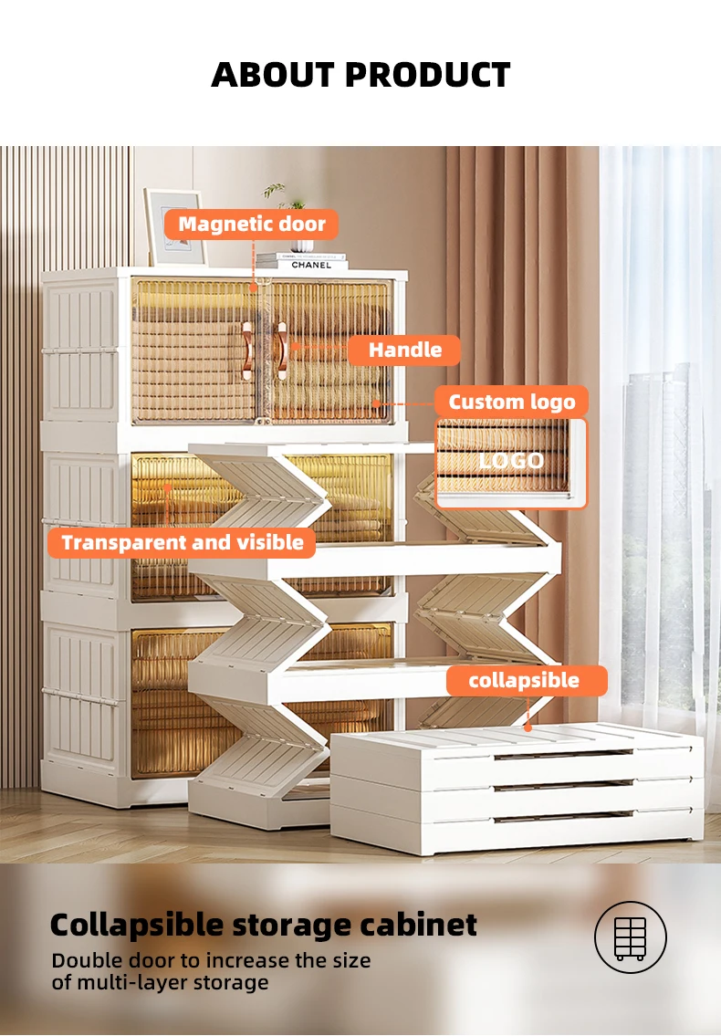 Wannuo Easy to Install 270L Large Capacity Plastic Wardrobe Clothing & Bedding Organizer Foldable Plastic Storage Drawers details