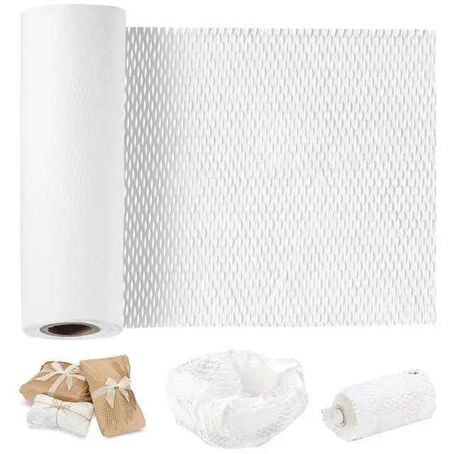 80g honeycomb grid-shaped packaging paper environmentally friendly packaging paper roll cushioning kraft paper roll degradable