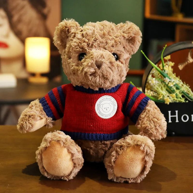 25cm Teddy bear dolls with cloth custom logo baby bear plush toys stuffed doll decoration gift