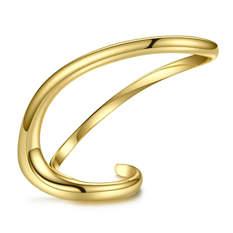 High Quality 18k Gold Plated Brass Jewelry Punk Fashionable Three Finger Accessories Rings R194033