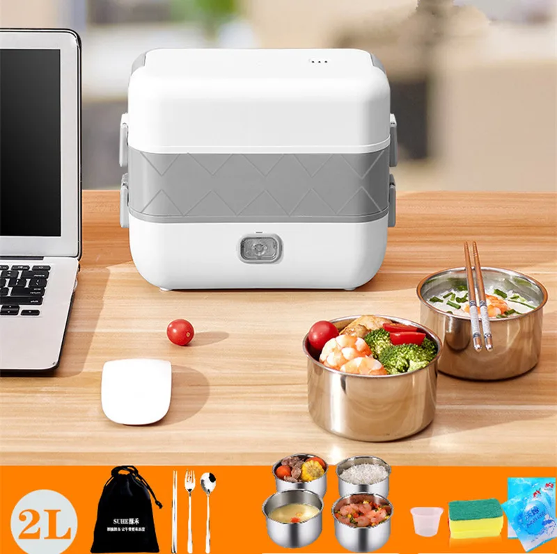 Excellent Quality Pluggable Stainless Steel Portable Electric Heating Storage Lunch Box Bento Food Container