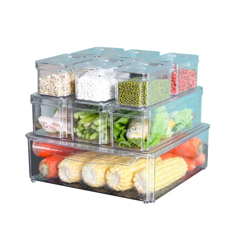 New Kitchen Storage Box Stackable Refrigerator Organizer 1.8L storage box container