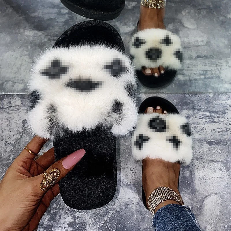 2022 Fashion Ladies Winter Flat House Slippers Soft Furry Slippers For  Women Outdoor Fur Slides Sandals Female - Buy Furry Slippers,House Slippers,Winter  Slippers Product on 