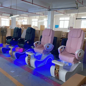 Pink and gold modern nail spa foot furniture pedicure chairs for girls salon